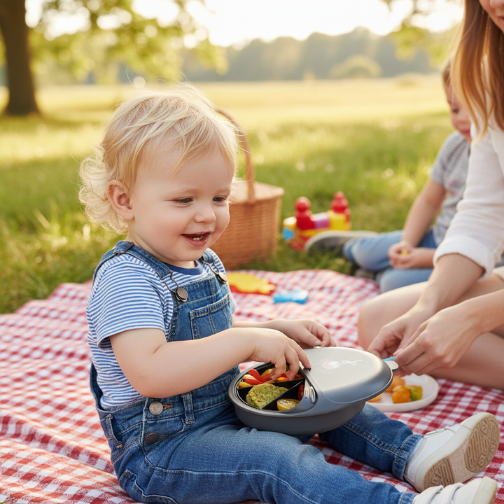 SnackDISC™ Kids Snack Box - Dark Grey - Chic Petit