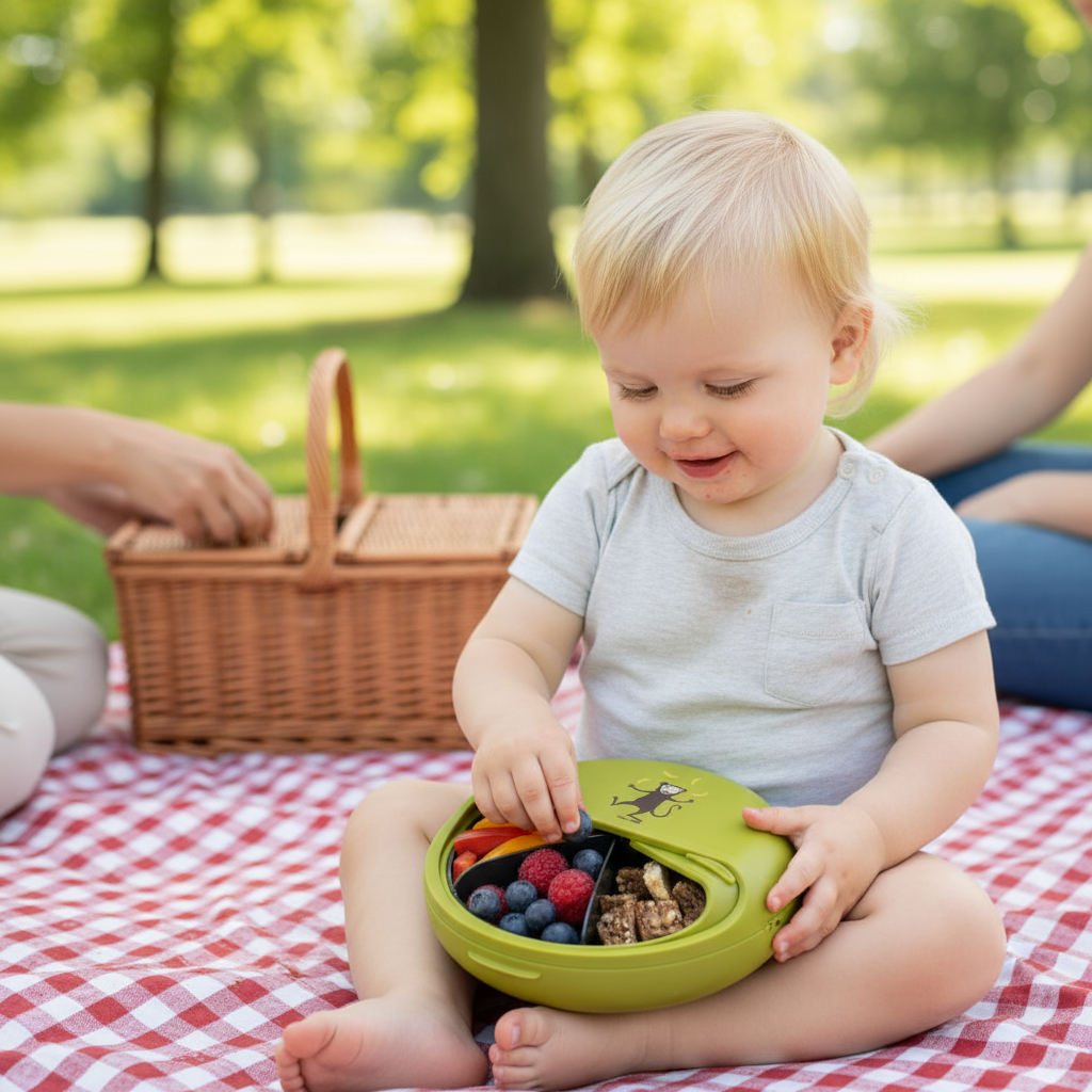SnackDISC™ Kids Snack Box - Lime - Chic Petit