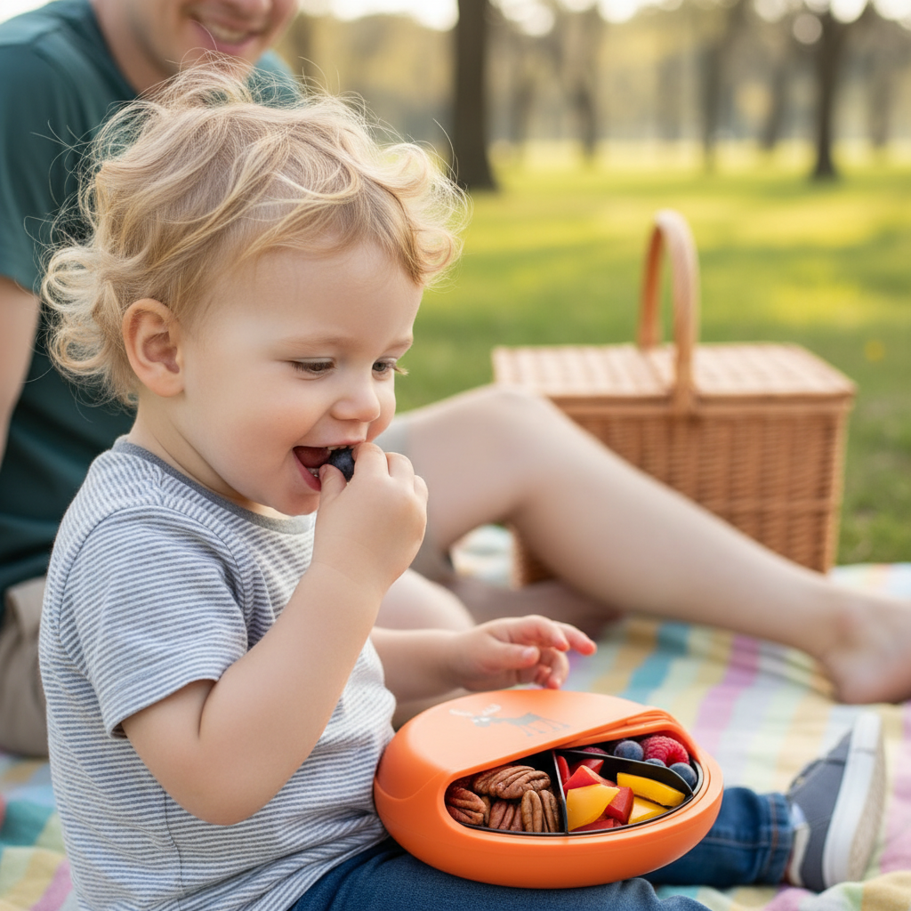 SnackDISC™ Kids Snack Box - Orange - Chic Petit