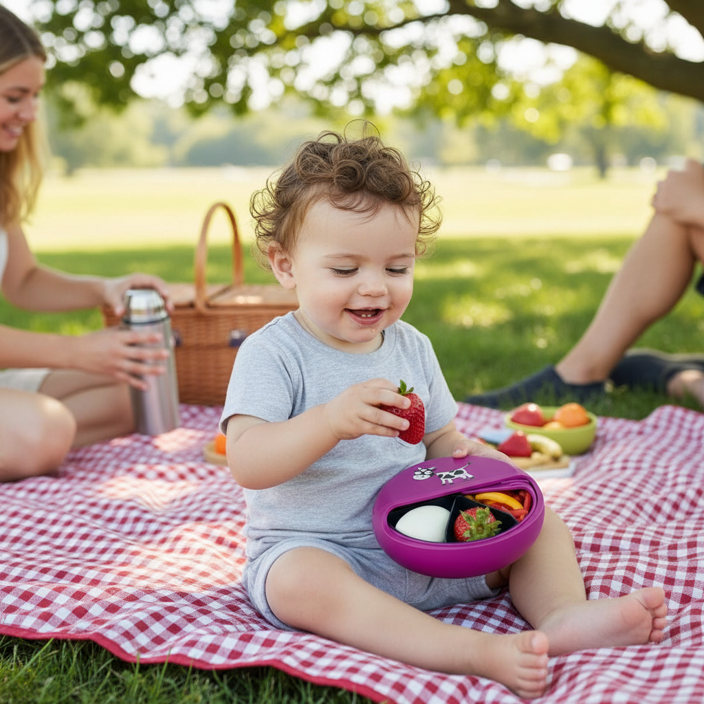 SnackDISC™ Kids Snack Box - Purple - Chic Petit