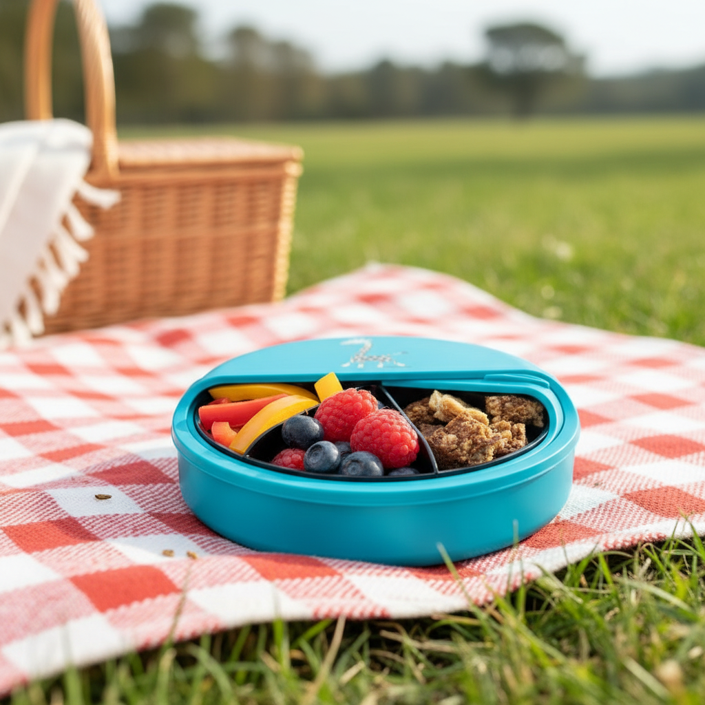 SnackDISC™ Kids Snack Box - Turquoise - Chic Petit