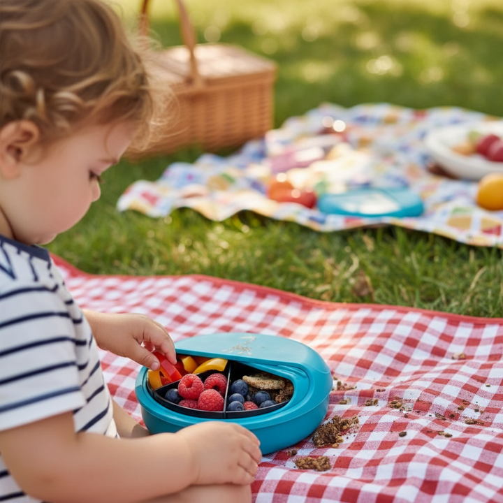 SnackDISC™ Kids Snack Box - Turquoise - Chic Petit