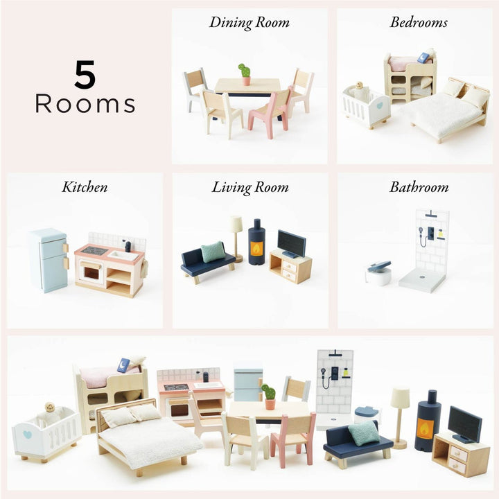 Sophie's FCS Wooden Dolls House & Furniture Set - Chic Petit