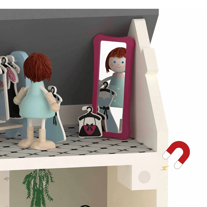 Vintage Doll House with Furniture - Chic Petit