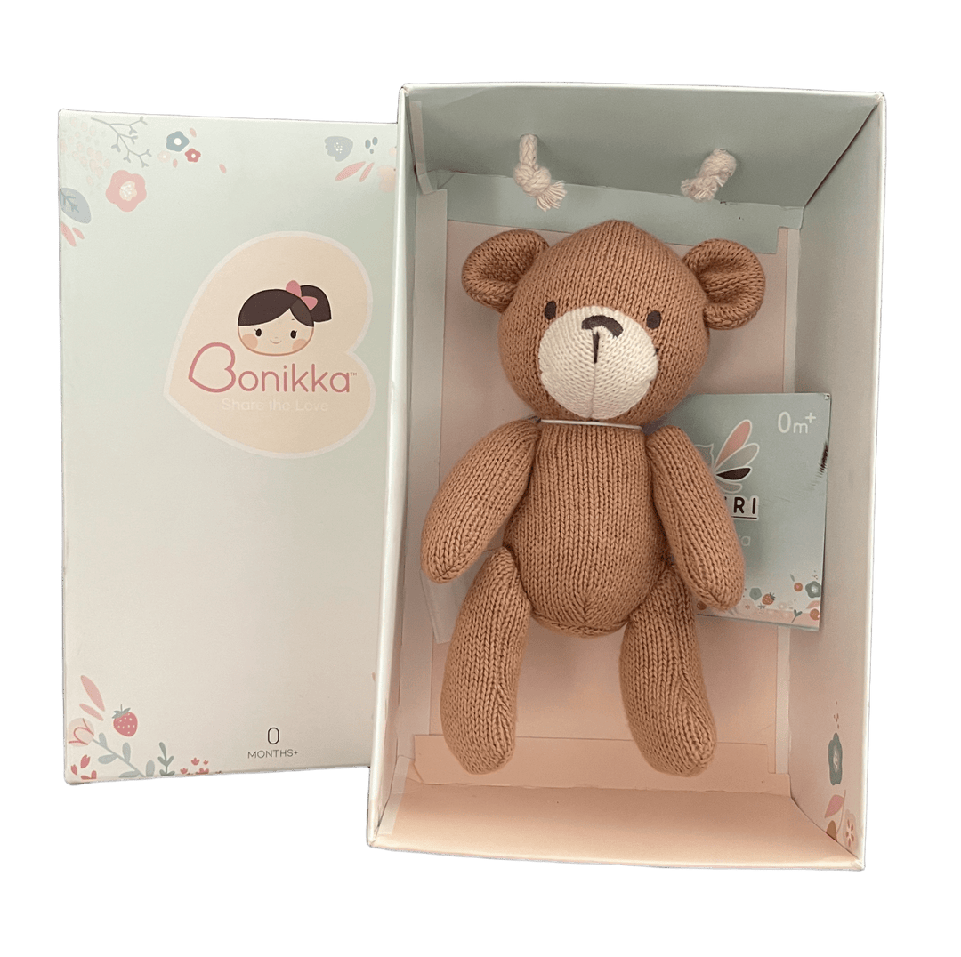 Way Back When Knitted Bear in a Gift Box - Chic Petit