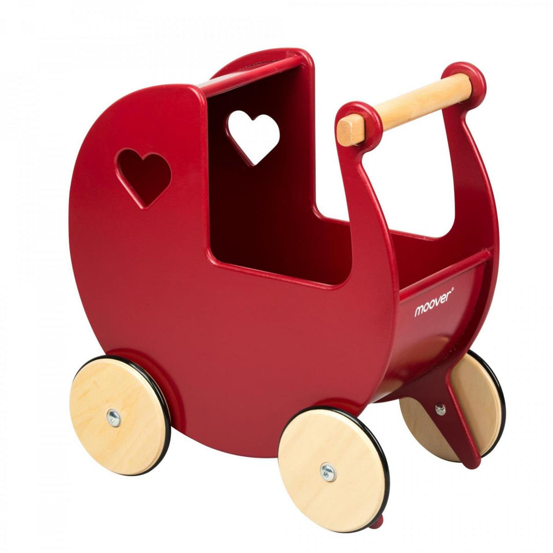 Wooden Dolls Pram - Pink, Red or White - Chic Petit
