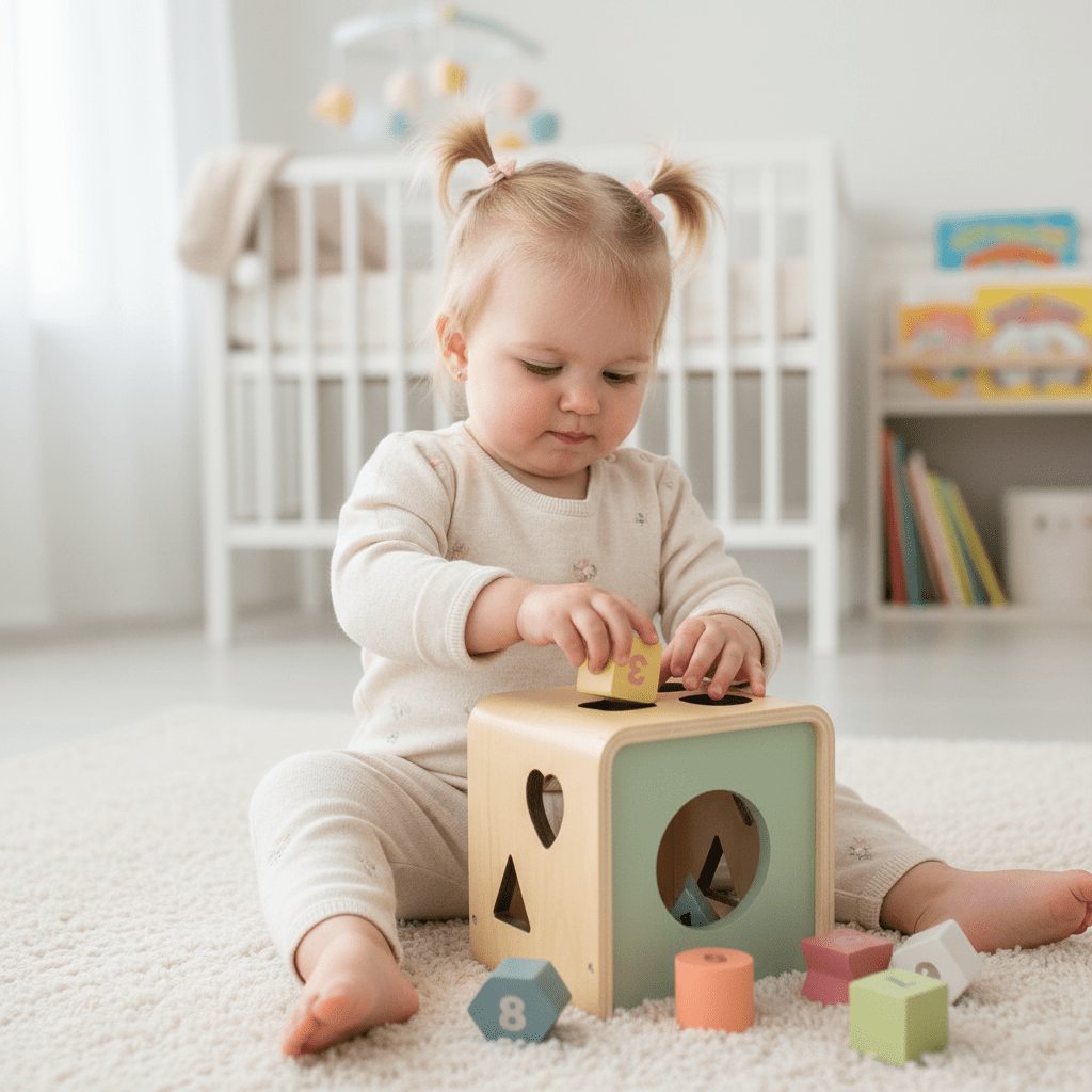 Wooden Shape Sorter Cube - Chic Petit