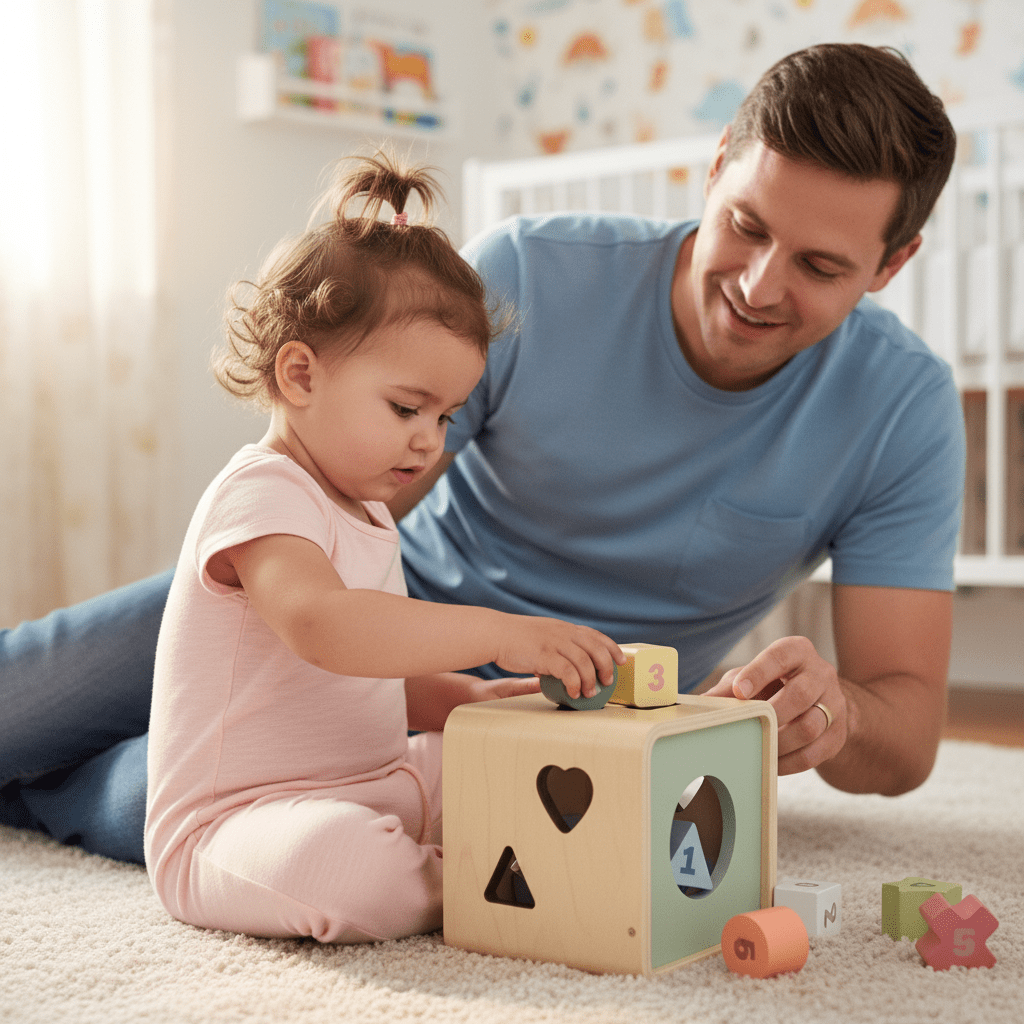 Wooden Shape Sorter Cube - Chic Petit