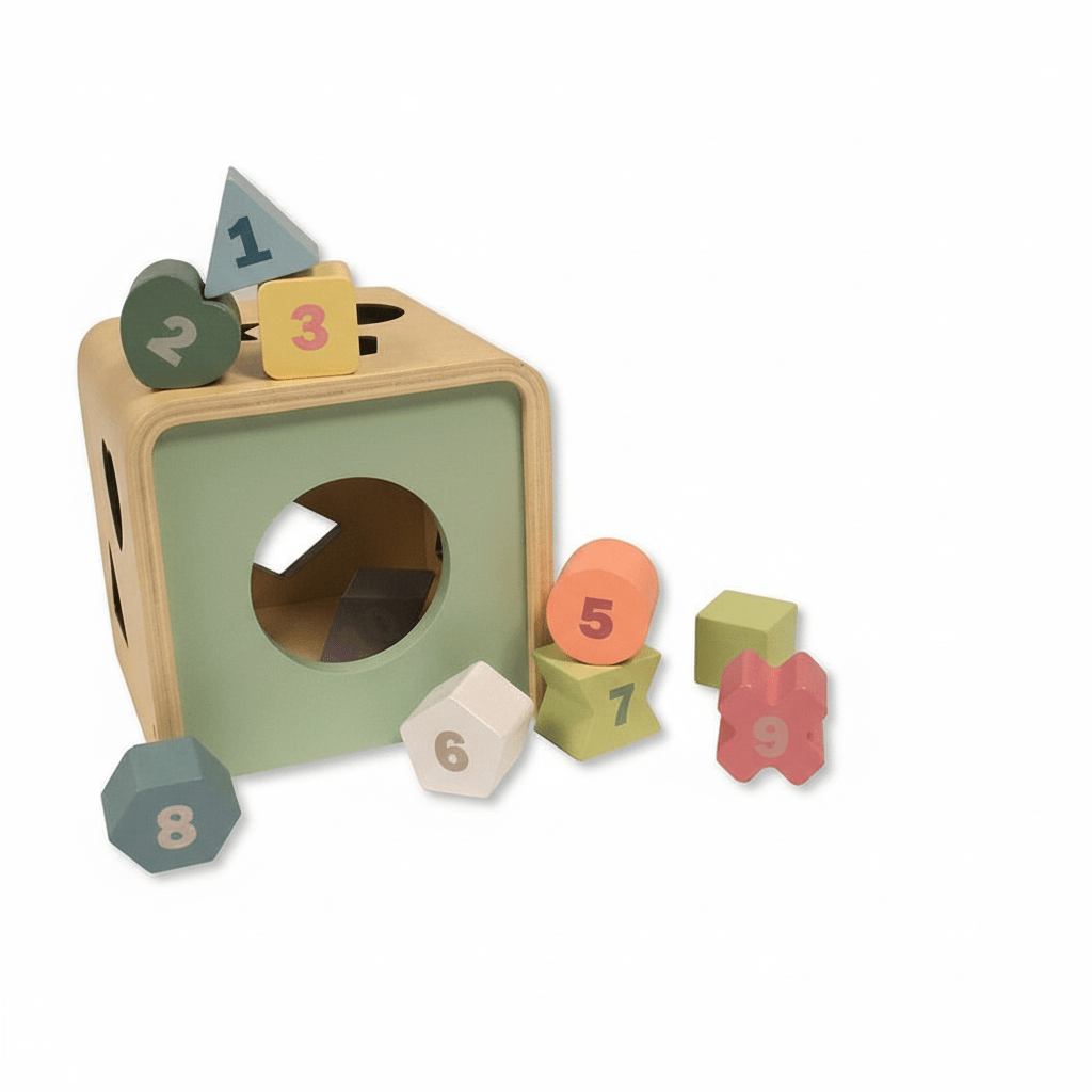 Wooden Shape Sorter Cube - Chic Petit