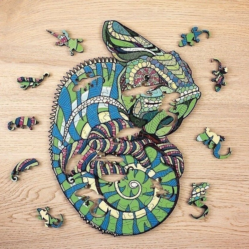 111pc Wooden Puzzle - Chameleon - Chic Petit