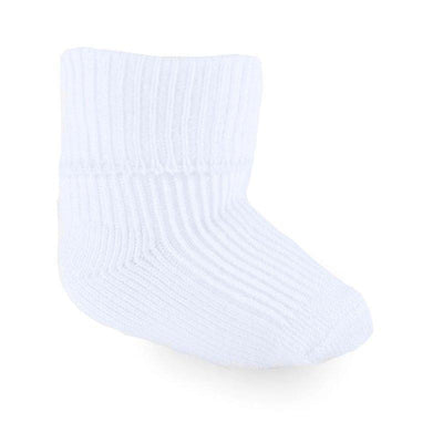 2pk White Turnover Socks - 3-5kg - Chic Petit