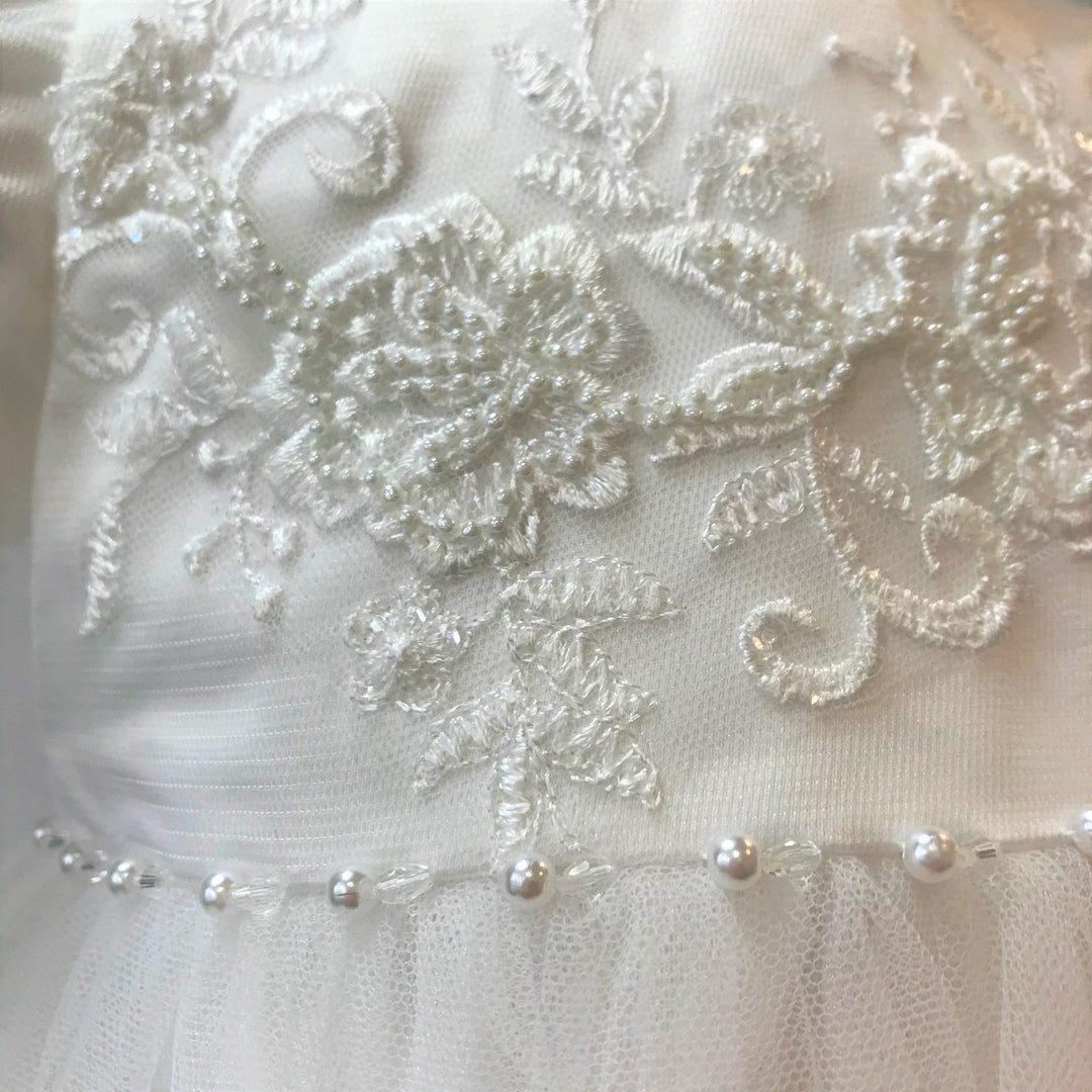 Alexa Ivory Christening Gown and Bonnet - Chic Petit