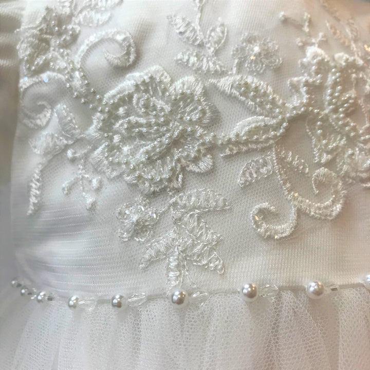 Alexa Ivory Christening Gown and Bonnet - Chic Petit