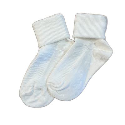 Babies Turn Up Ribbed Socks - Cream - Chic Petit
