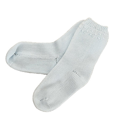 Baby Blue Short Cotton Socks - Chic Petit