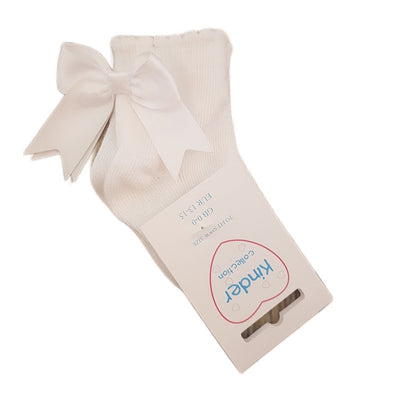 Baby Girls Ankle Socks with Bow - White - 0-2.5 (6-12m) - Chic Petit