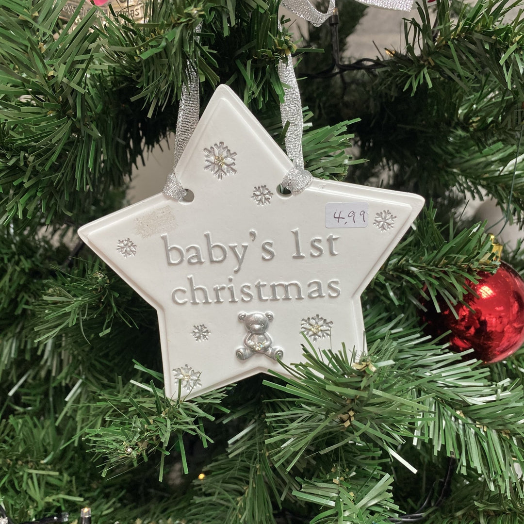 Baby's 1st Christmas Hanging Plaque - Chic Petit