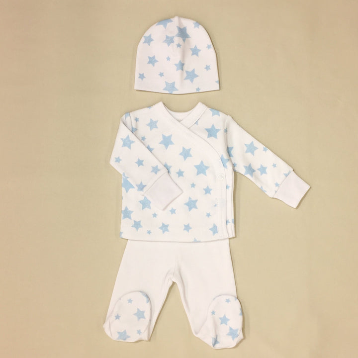 Blue Stars Layette Set Long Sleeve - Chic Petit