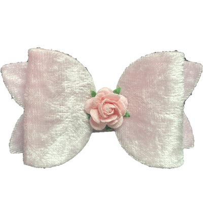 Bow with Rose Centre Hairclip - Small - Chic Petit