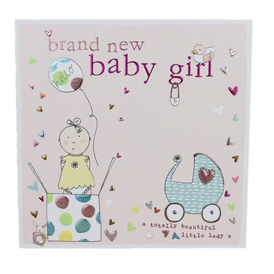 Brand New Baby Girl Card - Chic Petit