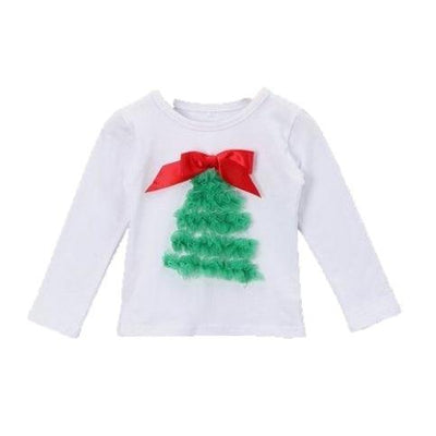 Christmas Long Sleeve T-Shirt with Christmas Tree - Chic Petit