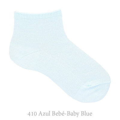 Elasticated Cotton Ankle Socks - Baby Blue - Chic Petit