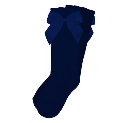 Girls Socks with Bow - Navy - Chic Petit