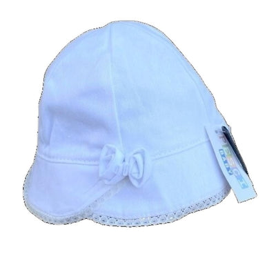 Girls White Summer Hat - Chic Petit