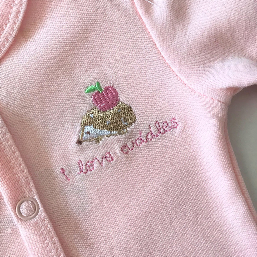 I Love Cuddles Pink Sleepsuit - Chic Petit