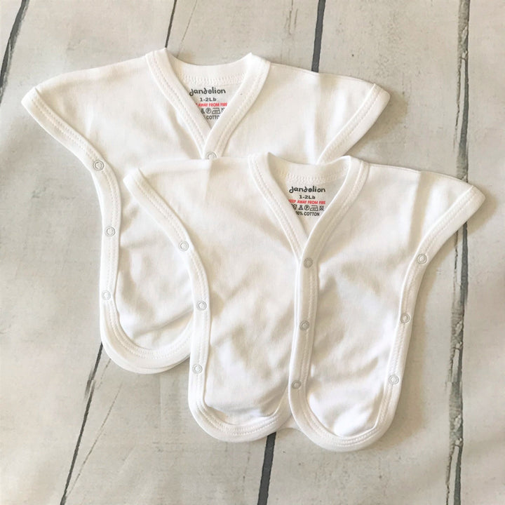 Incubator Premature Baby Vests - White, Pink or Blue - Chic Petit