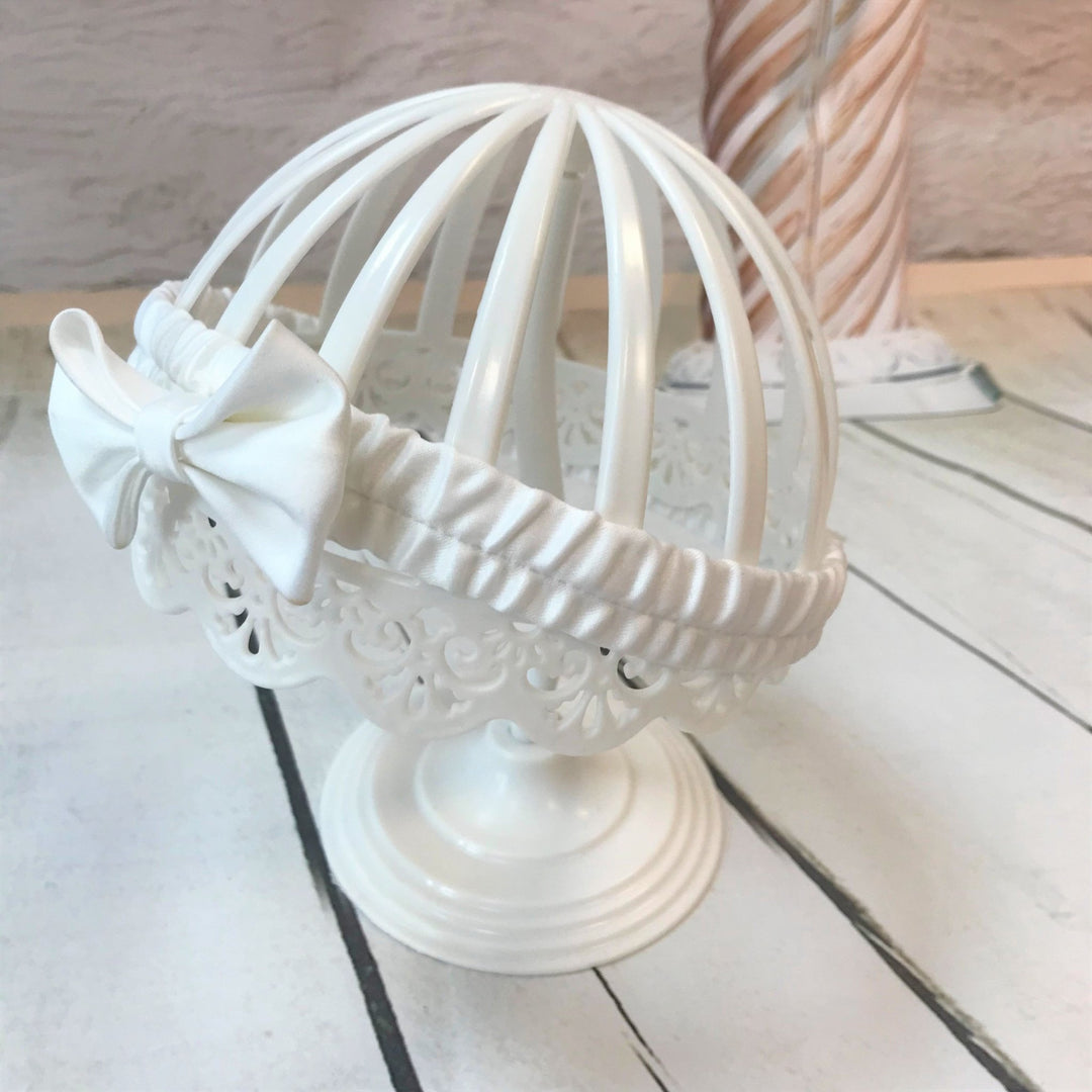 Ivory or White Christening Dress with Pearls and Headband - Chic Petit