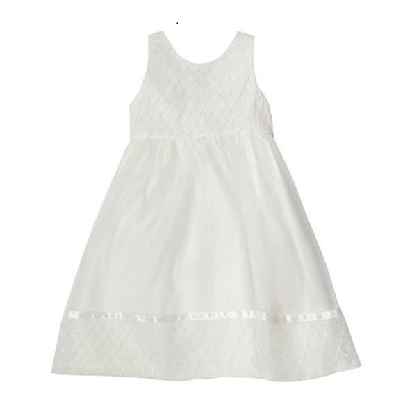 Ivory or White Christening Dress with Pearls and Headband - Chic Petit
