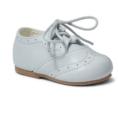 Leo Boys Faux Patent Lace Up Shoes - Sky Blue - Chic Petit