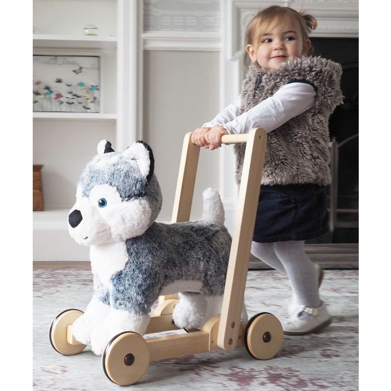 Mishka the Husky Dog Push Along - Chic Petit