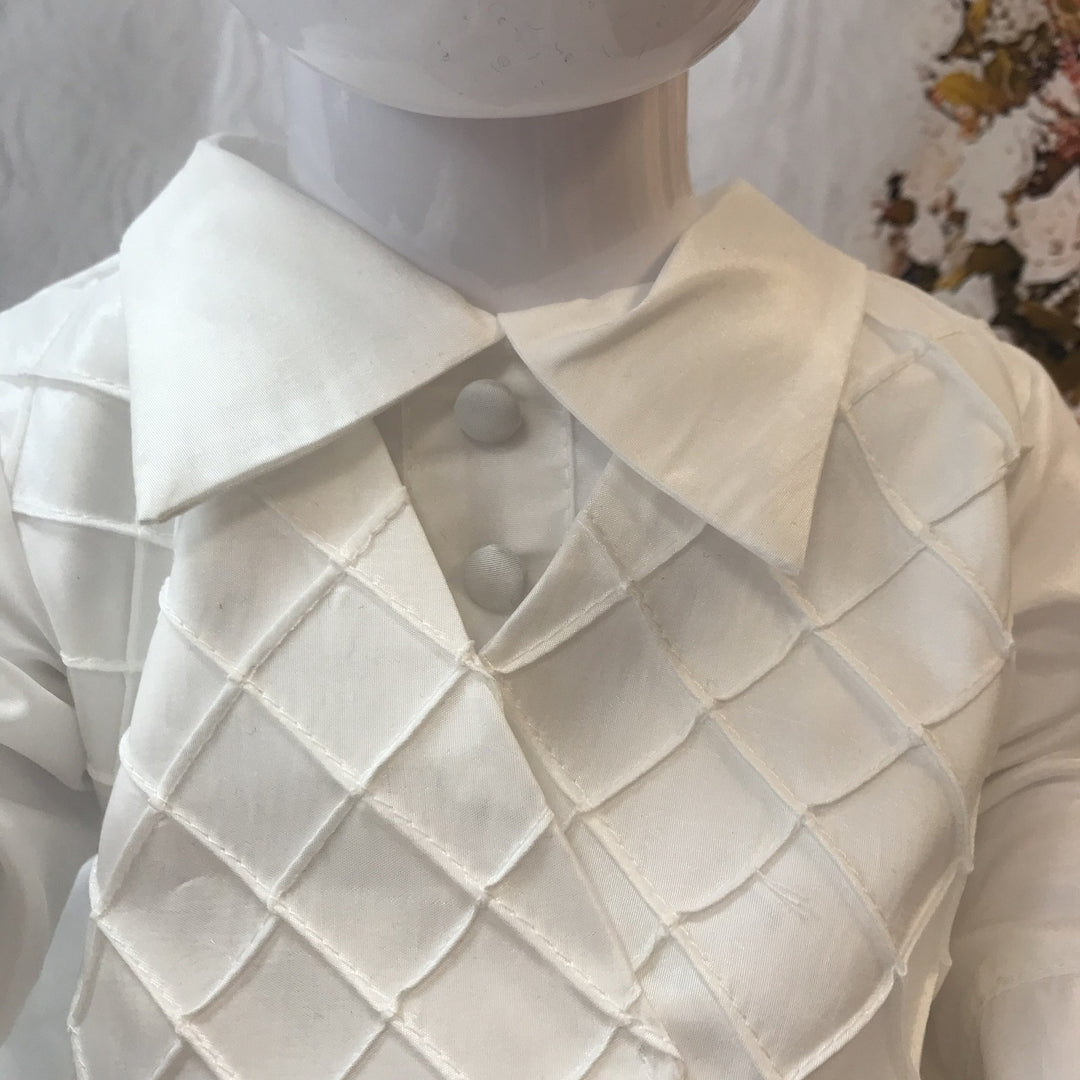 Patrick Boys Ivory or White Christening Romper and Cap - Chic Petit