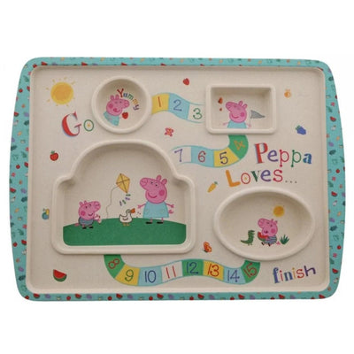 Peppa Pig Bamboo Game plate - Chic Petit