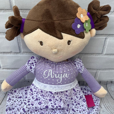 Personalised Classic Rag Doll | Custom Personalise Rag Doll | Soft Doll | Christening Gift | Gift for Girls | My First Doll | Baby Girls Toy - Chic Petit