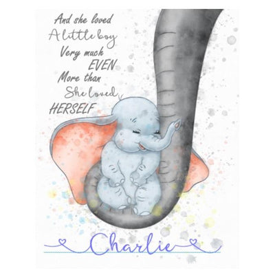 Personalised Dumbo Themed Nursery Picture For Baby Boys - Chic Petit