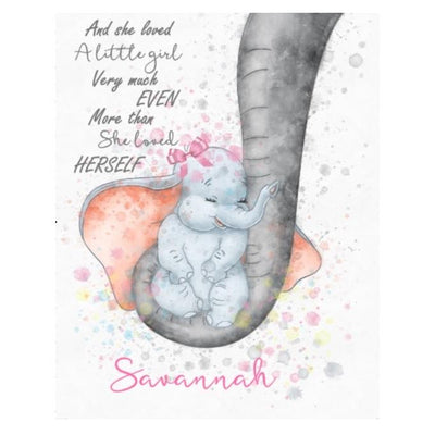 Personalised Dumbo Themed Nursery Picture For Baby Girls - Chic Petit