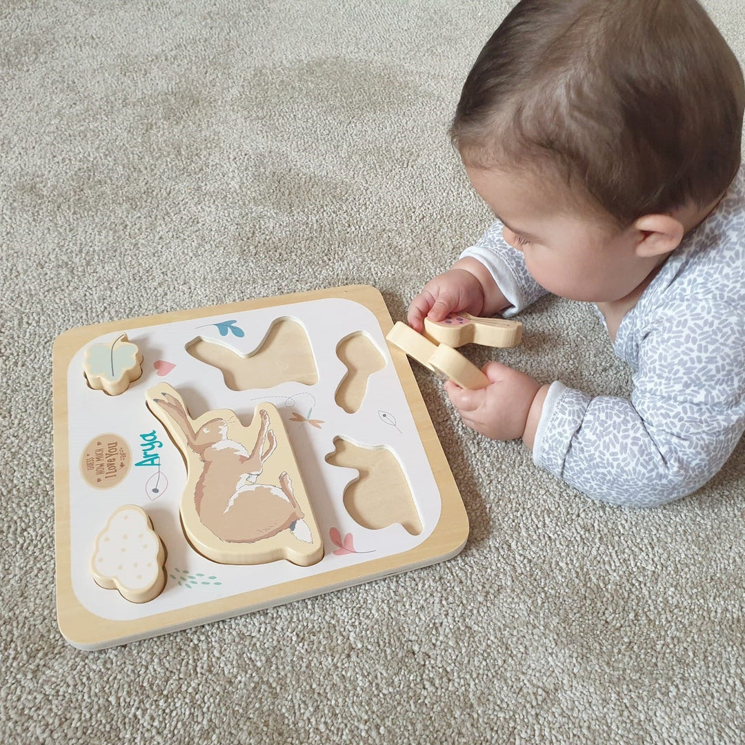 Personalised Guess How Much I Love You Chunky Wooden Puzzle - Chic Petit