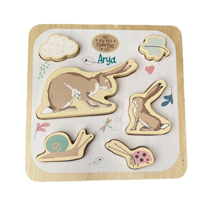 Personalised Guess How Much I Love You Chunky Wooden Puzzle - Chic Petit
