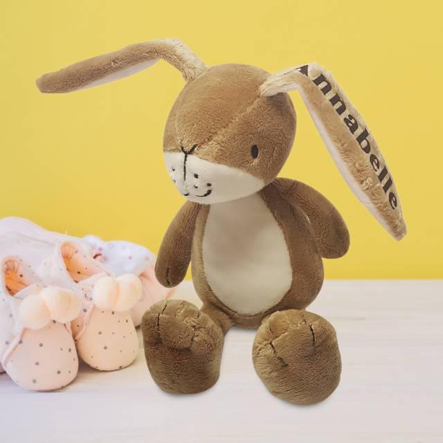 Personalised Little Nutbrown Hare rattle — timeless baby shower gift