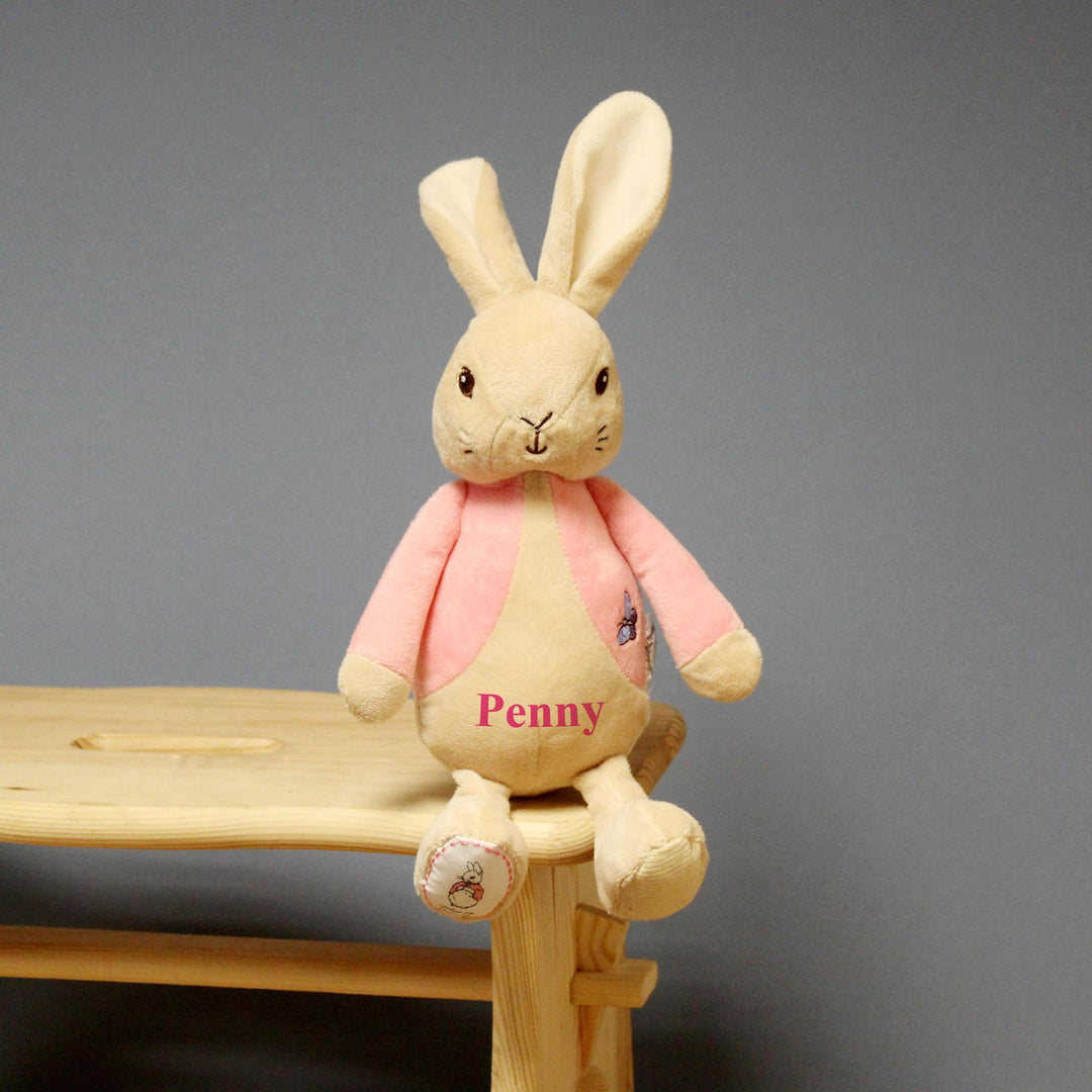 My First Flopsy Bunny personalised soft toy — cuddly gift for newborn girls and boys