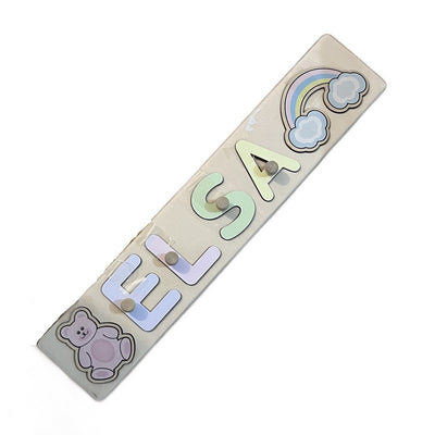 Personalised Name Wooden Puzzle with Pegs - ELSA - Chic Petit