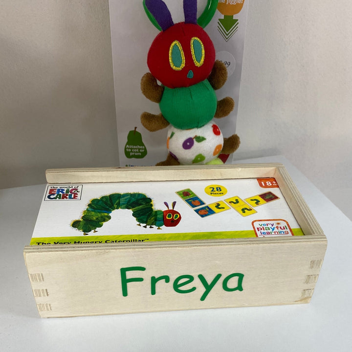 Personalised Very Hungry Caterpillar Wooden Dominos Set - Chic Petit