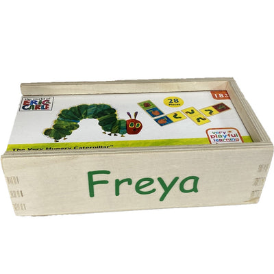 Personalised Very Hungry Caterpillar Wooden Dominos Set - Chic Petit