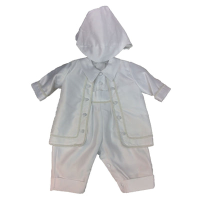 Peter Boys Ivory or White Boys Christening Romper and Jacket - Chic Petit