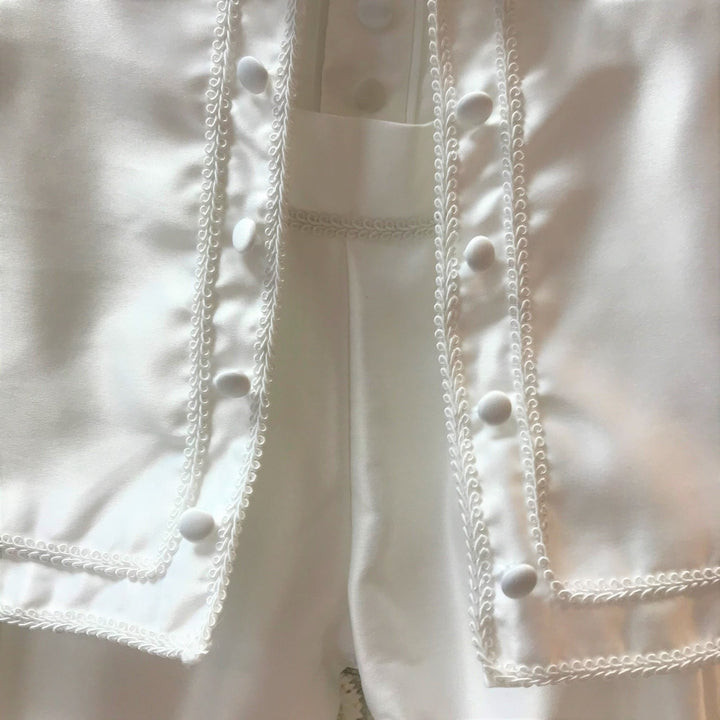 Peter Boys Ivory or White Boys Christening Romper and Jacket - Chic Petit