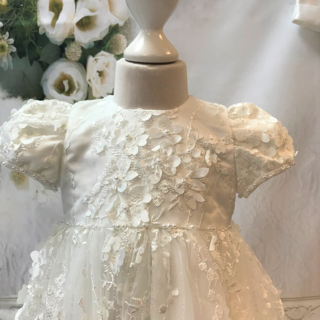 Rachael Ivory Christening Gown and Bonnet - Chic Petit