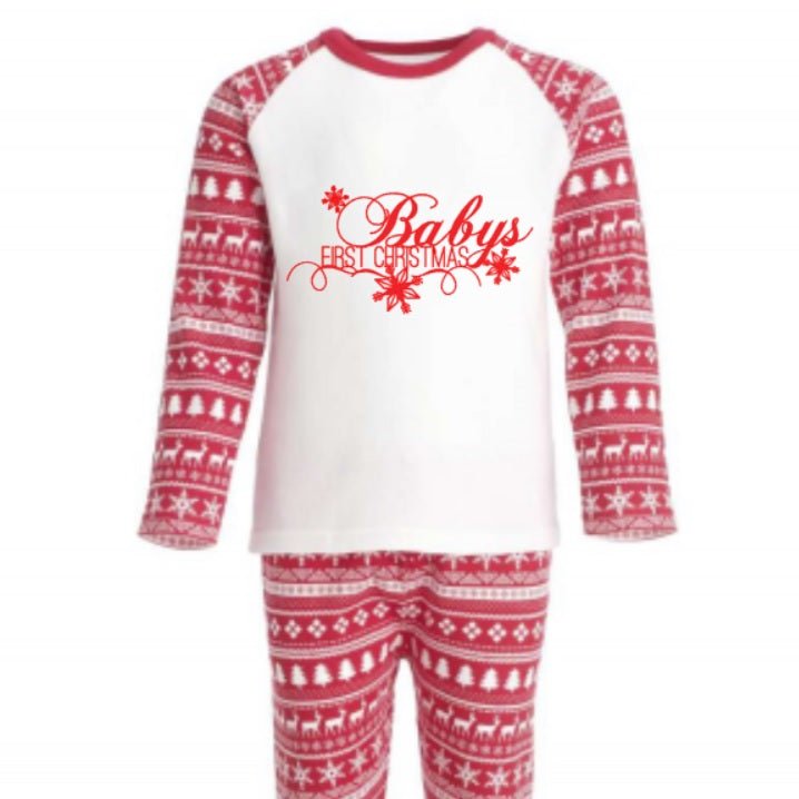 Red and White Long Sleeve Top - Why not Personalise me! - Chic Petit